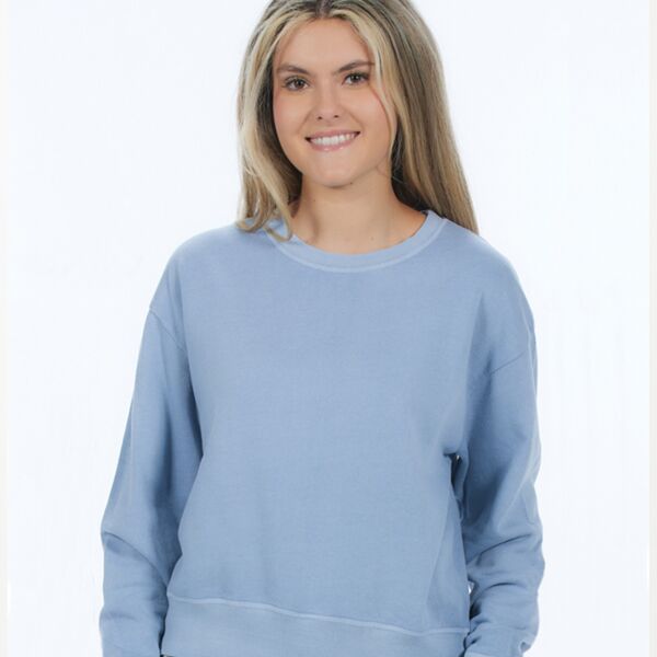Women's Garment Dyed Fleece Crew Thumbnail
